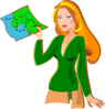 Girl Holding A Map Clip Art